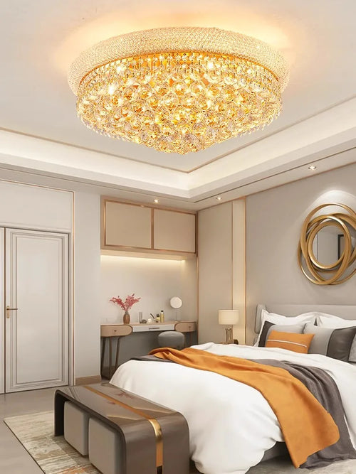 suspension led en cristal de luxe design moderne - vue 6 sur 7