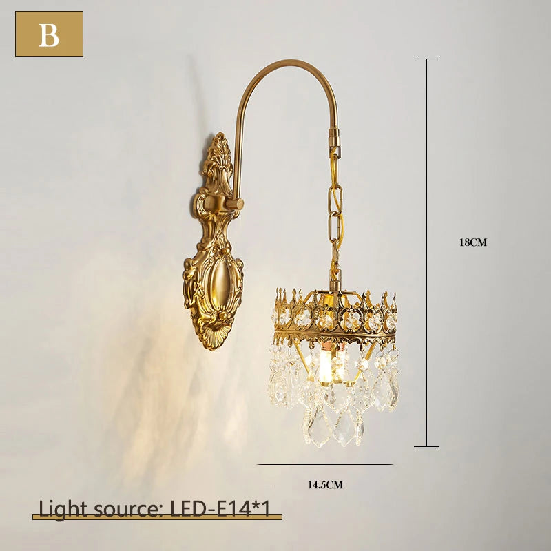 applique murale en cristal rétro pour décoration intérieure élégante - vue 8 sur 9