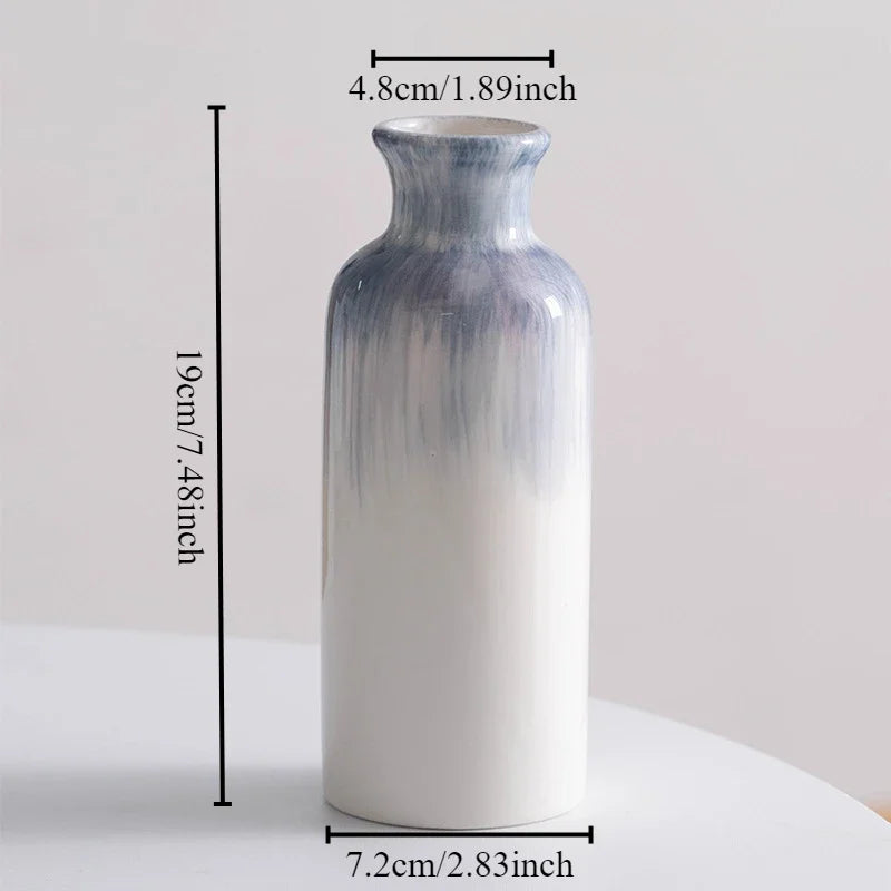 vase en céramique peint à la main pour fleurs séchées et fraîches - vue 8 sur 12