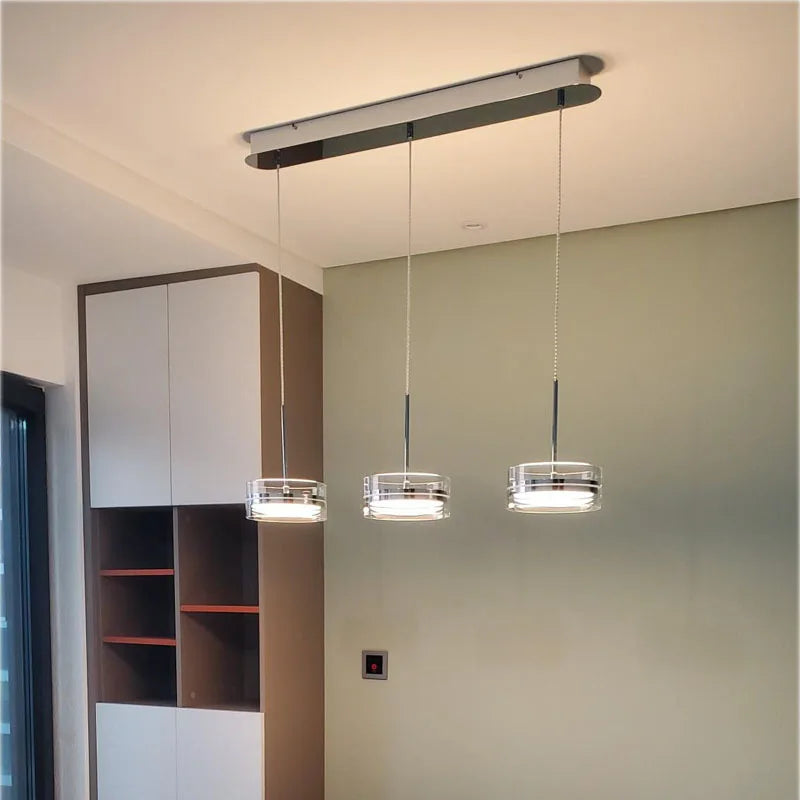 suspension led style 	 avec cordon réglable acrylique rond - vue 4 sur 8