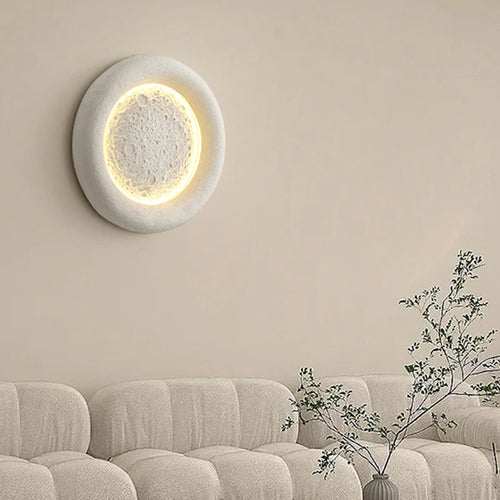 applique murale led ronde en forme de lune design art déco interchangeable - vue 3 sur 8