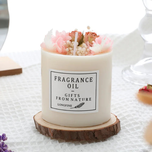 bougie parfumée fleurs séchées en cire de soja décorative et romantique - vue 11 sur 16