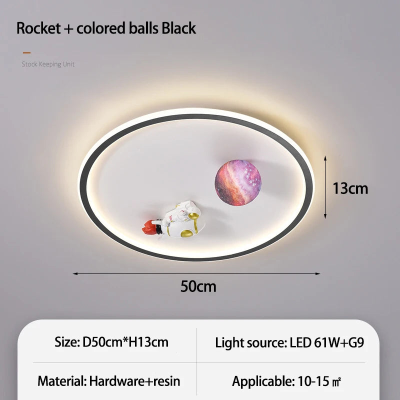 SANDYHA moderne espace planète plafonnier lampe de dessin animé chambre d'enfants Lampa Sufitowa Techo Plafonnier lampara Colgantes Para - vue 9 sur 16