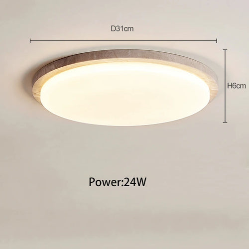 plafonnier led style wabi-sabi japonais en pierre de grotte - vue 8 sur 9