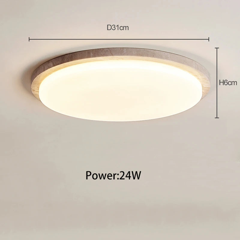plafonnier led style wabi-sabi japonais en pierre de grotte - vue 7 sur 9