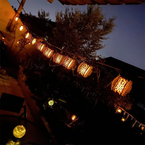 guirlande lumineuse solaire à led étanche pour extérieur avec boules décoratives - vue 5 sur 7