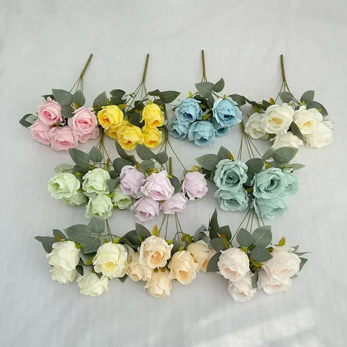 bouquet de roses artificielles en soie pour mariée décoration élégante - vue 6 sur 16