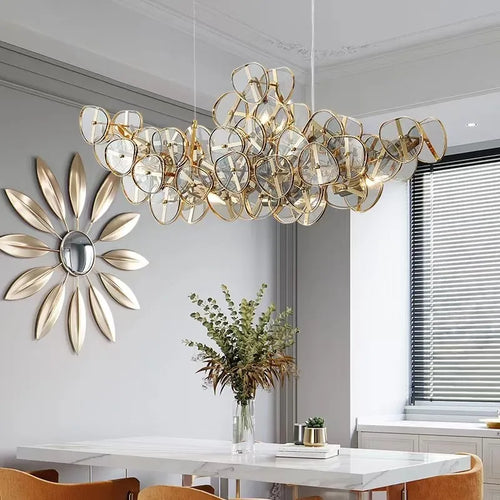 lustre en verre tournesol luxe design créatif pour espace moderne - vue 2 sur 14