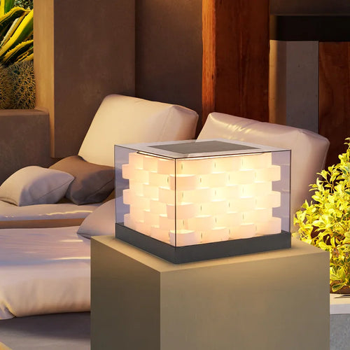 pilier lumière solaire extérieure étanche pour jardin villa - vue 3 sur 14