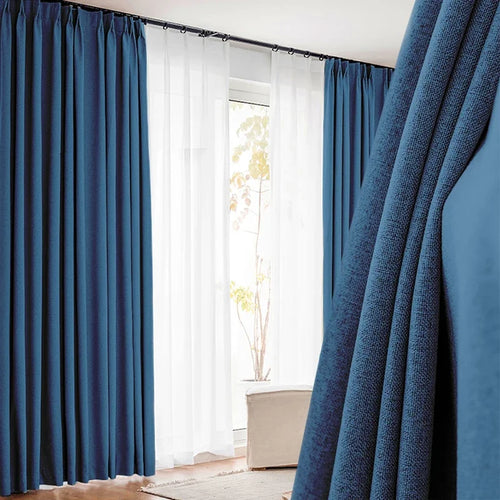 Rideau occultant aspect lin moderne salon chambre - vue 9 sur 11