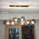 Suspension en verre et métal doré E14