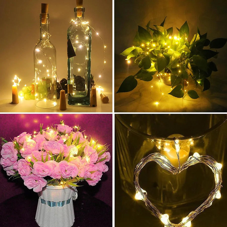 guirlande lumineuse led pour bouteilles de vin décorative Noël - vue 8 sur 8