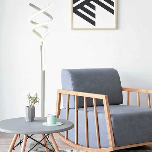 Lampadaire led moderne luxe spirale double télécommande gradation - vue 4 sur 8