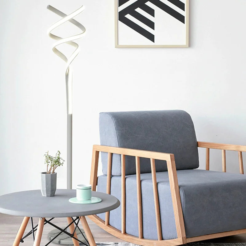 Lampadaire led moderne luxe spirale double télécommande gradation - vue 4 sur 8
