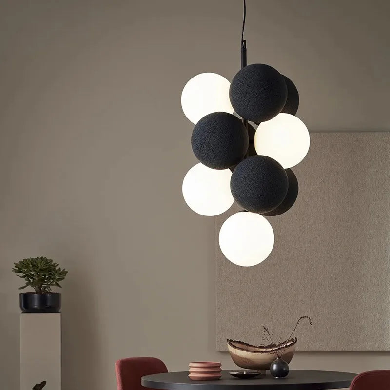 lustre créatif en velours pour un éclairage haut de gamme - vue 3 sur 12