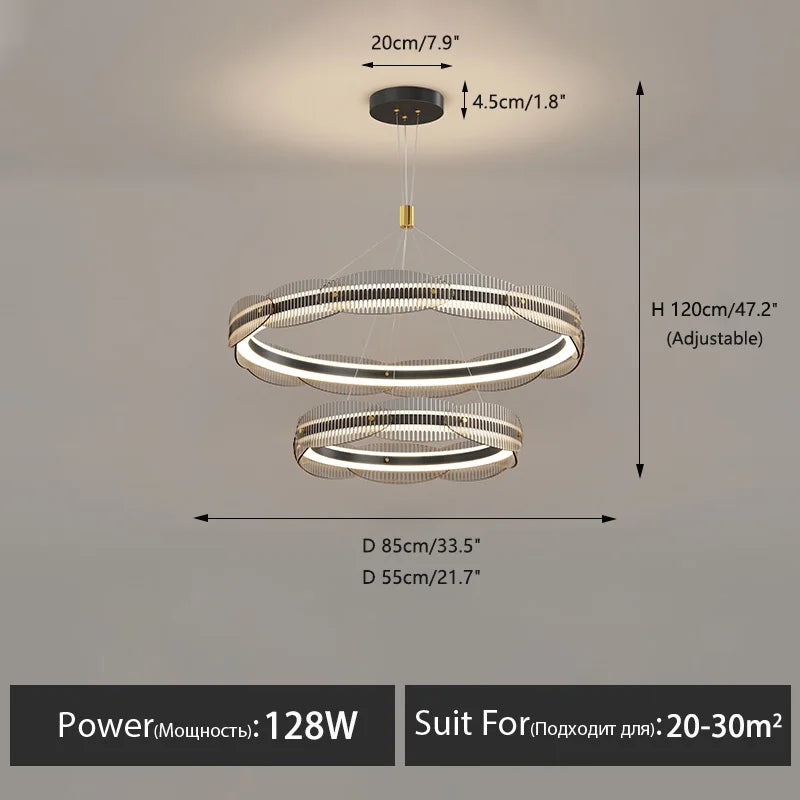 lustre moderne design pour salon et restaurant suspension - vue 8 sur 12