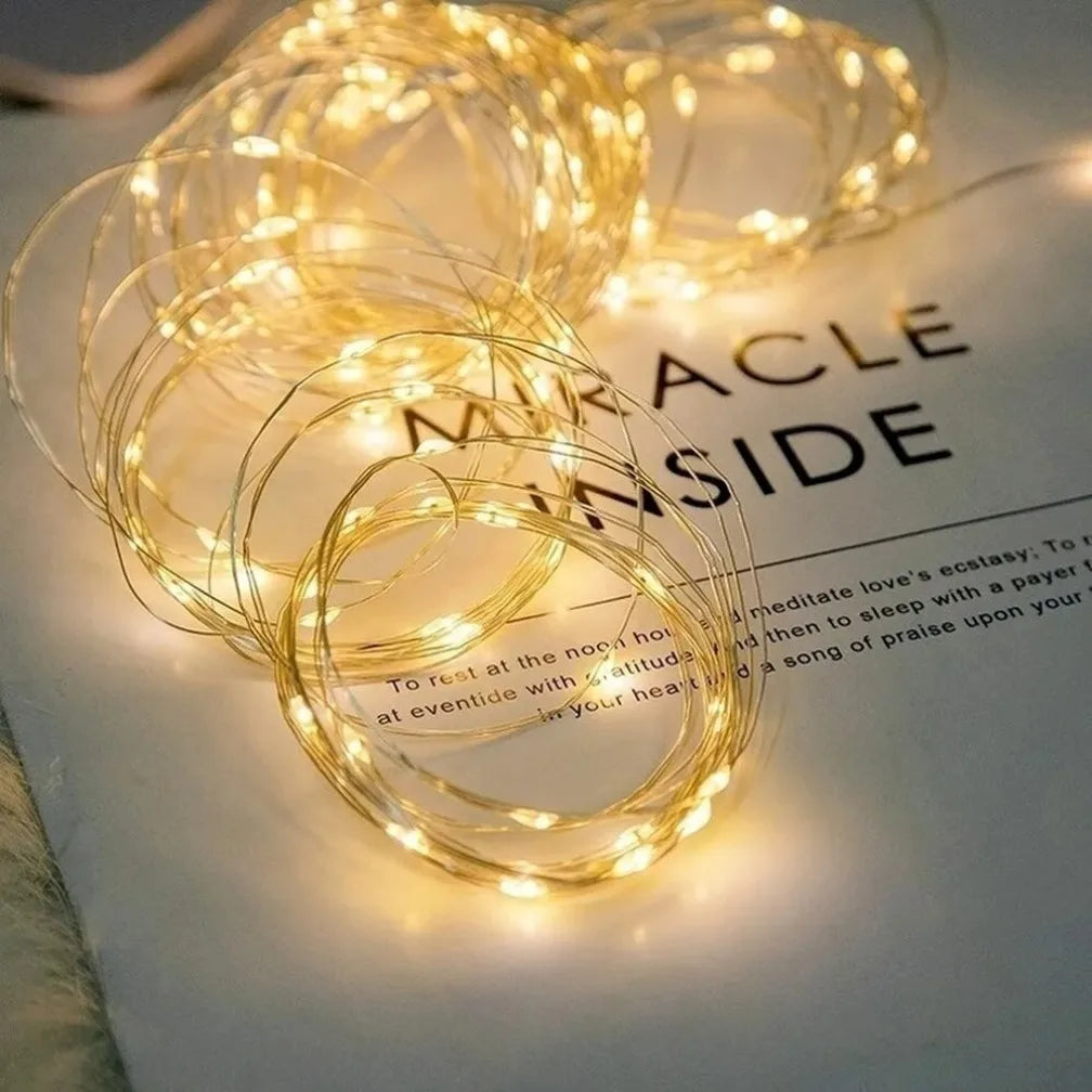 guirlande lumineuse led étanche en cuivre pour décorations festives - vue 3 sur 15