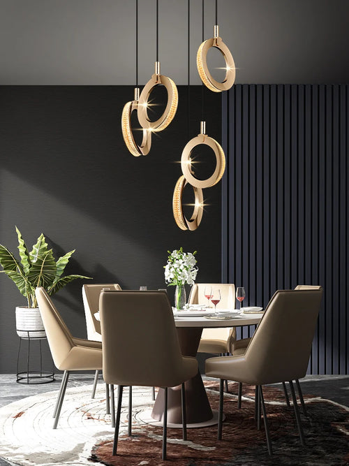 lustre de luxe moderne rotatif pour duplex nordique - vue 4 sur 20