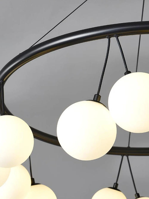 suspension circulaire design en verre pour intérieur moderne - vue 6 sur 9