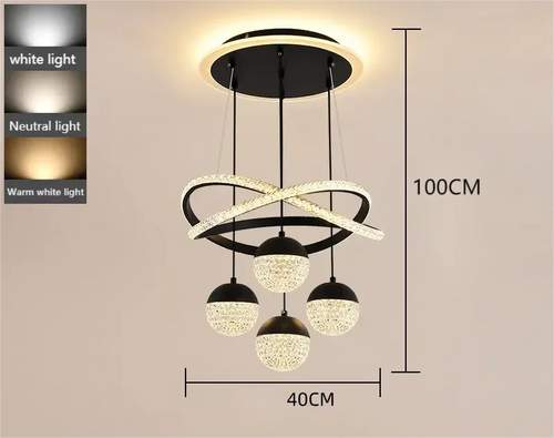 lustre circulaire moderne à intensité variable pour décoration intérieure - vue 9 sur 10