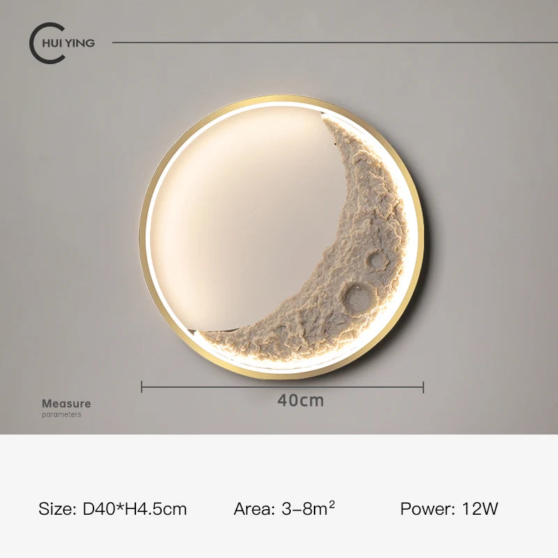 applique murale lune à led avec intensité variable décorative - vue 9 sur 15