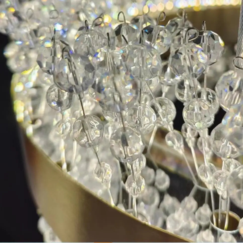 lustre led en cristal moderne hauteur réglable décoration maison - vue 6 sur 12