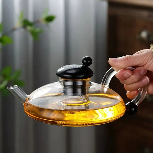 Théière en verre borosilicate résistante chaleur cuisine - vue 4 sur 7