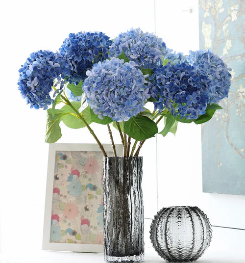bouquet d'hortensias artificiels en soie pour mariages et décorations festives - vue 2 sur 19