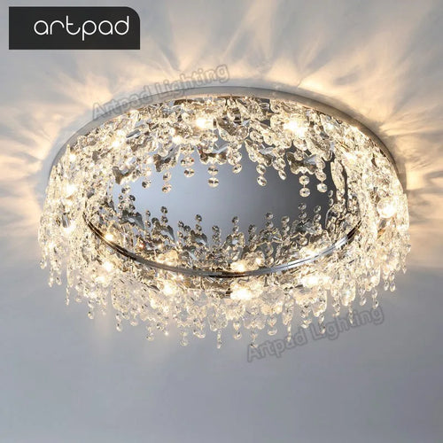 plafonnier moderne en métal design cristal décoratif pour intérieur - vue 2 sur 9