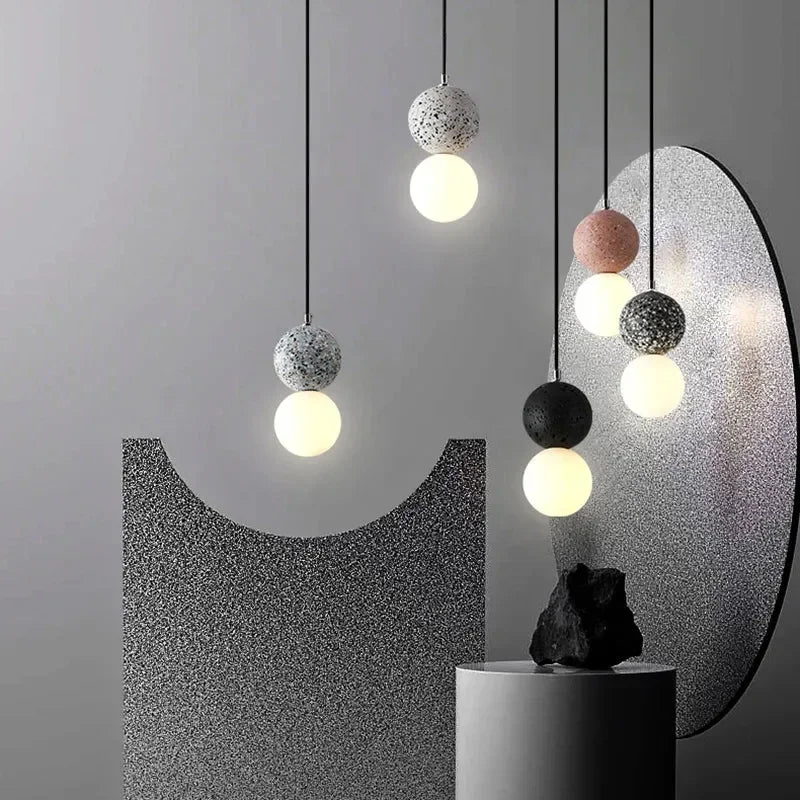 suspension moderne en terrazzo design nordique pour décoration intérieure - vue 3 sur 9