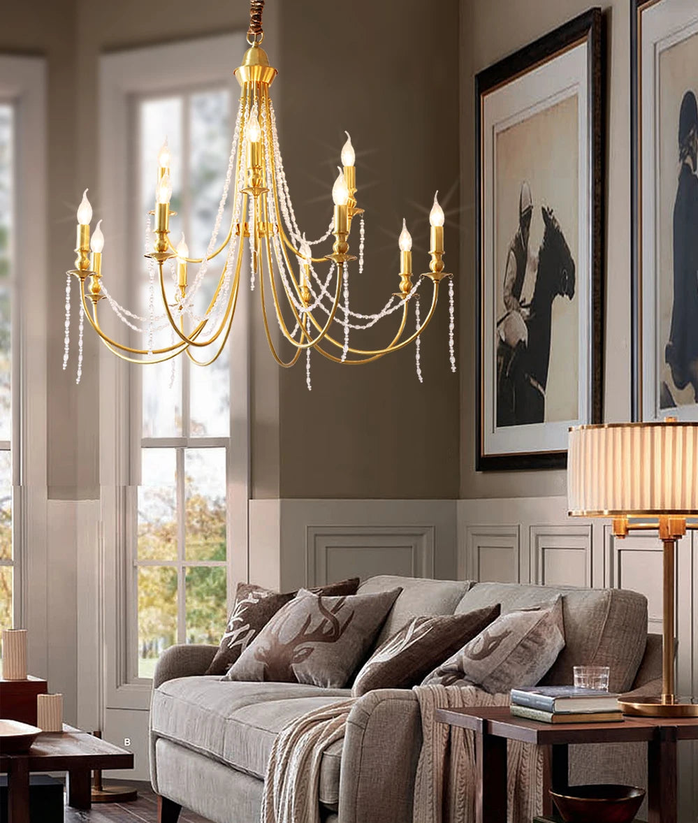 lustre en laiton moderne pour éclairage intérieur élégant - vue 6 sur 13
