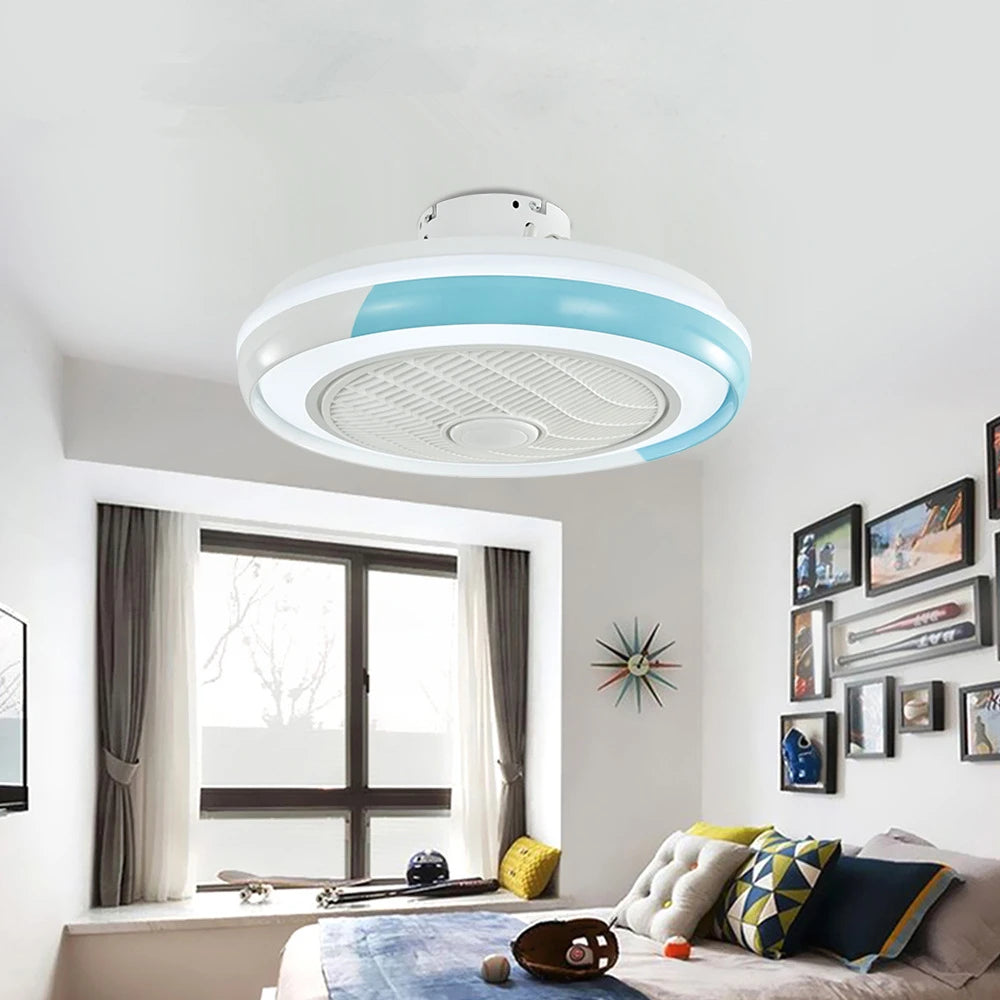plafonnier moderne nordique avec ventilateur led intelligent et silencieux - vue 2 sur 18