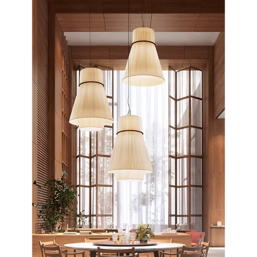 lustre en tissu japonais design pour restaurants et bars - vue 2 sur 11