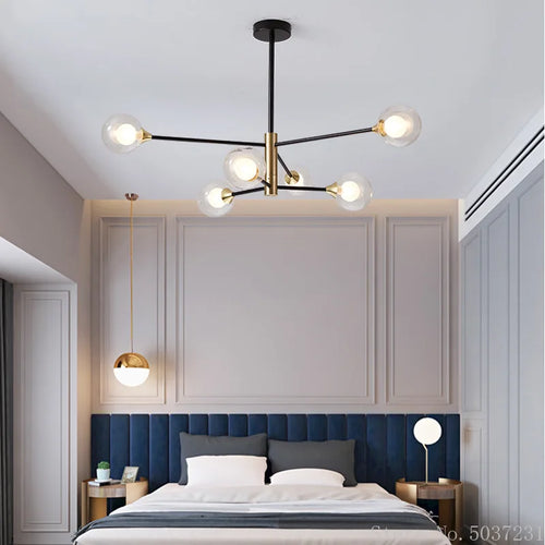 lustre moderne en forme de haricot avec éclairage led suspendu - vue 5 sur 16