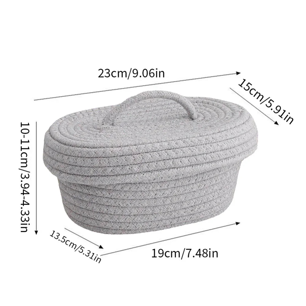 paniers ovales en corde de coton pour rangement et organisation - vue 15 sur 18