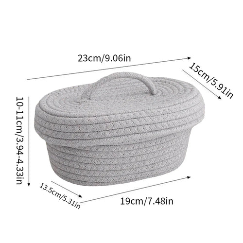 paniers ovales en corde de coton pour rangement et organisation - vue 15 sur 18