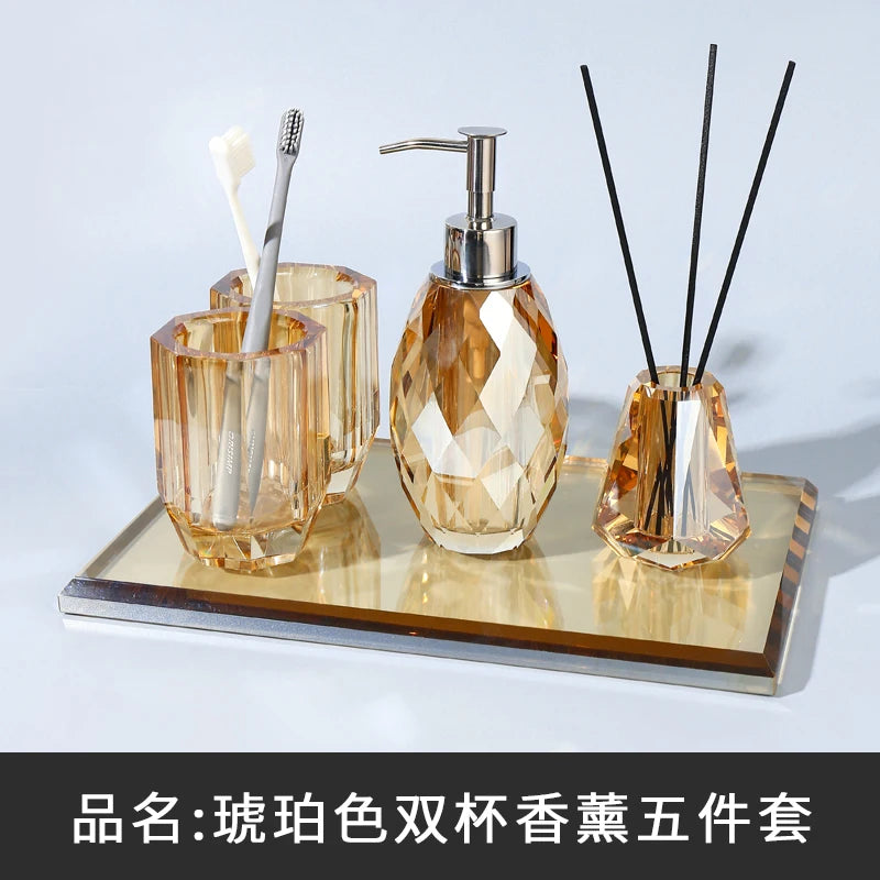 ensemble de produits de toilette en cristal et verre - vue 10 sur 18