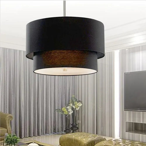 Suspension abat-jour en tissu style lin pastoral moderne - vue 7 sur 9