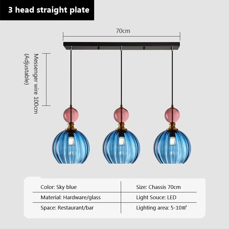 suspension bonbon verre luminaire déco maison - vue 10 sur 14