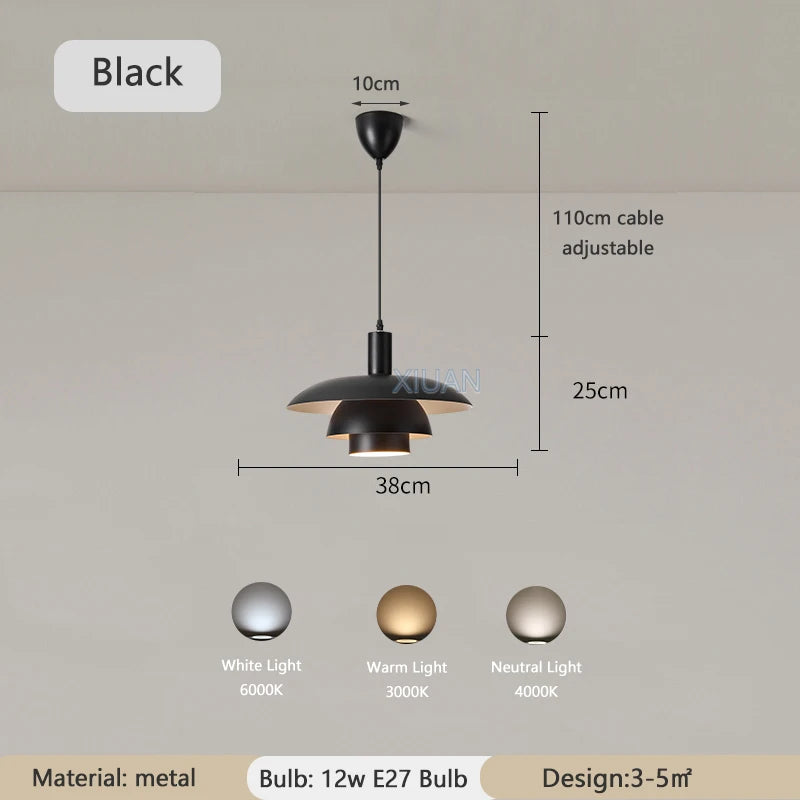 suspension led créative en métal pour éclairage de table