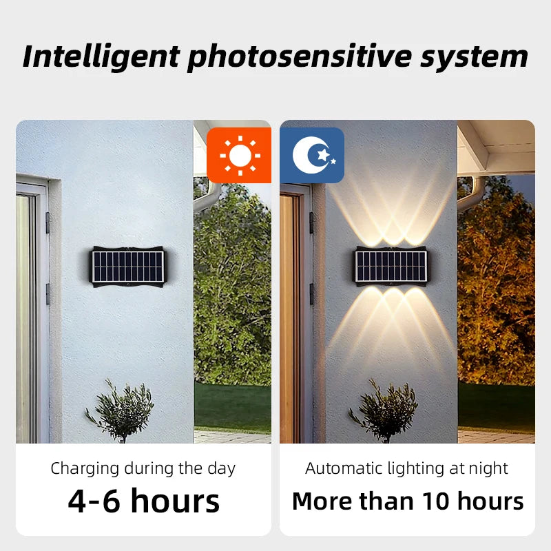 lampe solaire led extérieure avec éclairage décoratif automatique - vue 5 sur 13