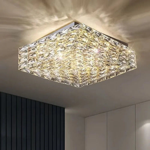 plafonnier led carré en cristal design moderne pour décoration intérieure - vue 4 sur 12