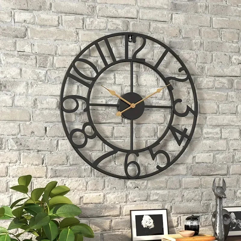 horloge murale rétro en métal décoration créative pour intérieur - vue 3 sur 11