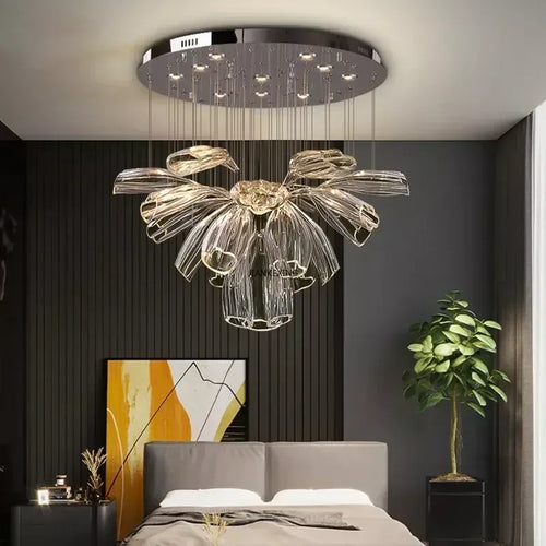 suspension art déco en verre pour intérieur moderne et élégant - vue 3 sur 8