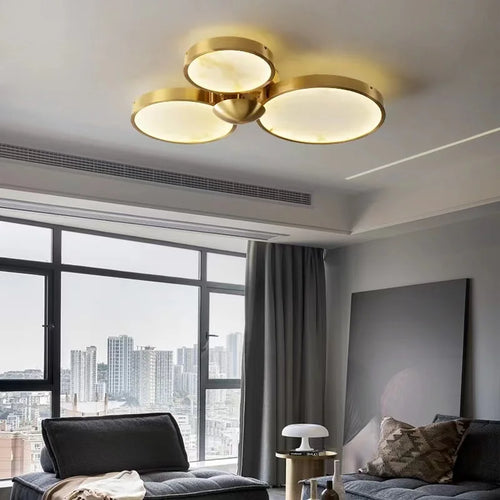 plafonnier led moderne en marbre naturel luminaire décoratif - vue 2 sur 19