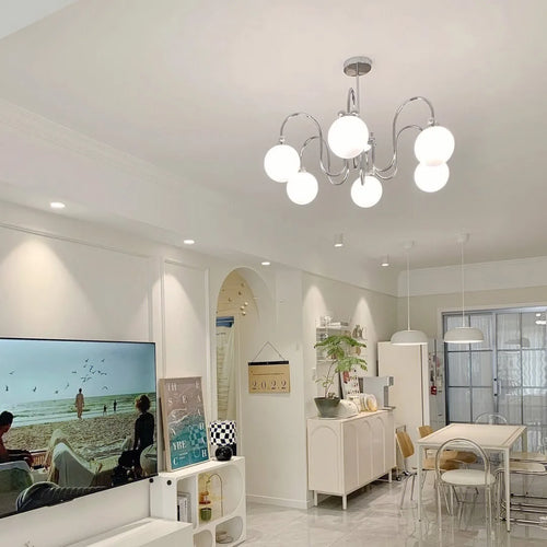 lustre arc suspension led pour décoration intérieure élégante - vue 6 sur 12