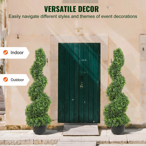 plante topiaire spirale décorative pour Noël en plastique artificiel - vue 6 sur 6