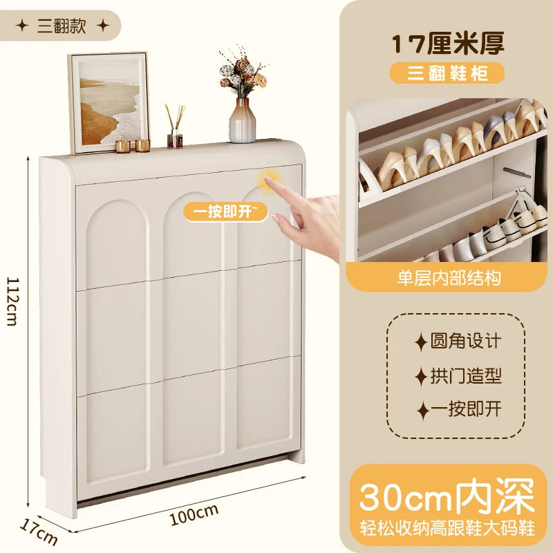 armoire à chaussures moderne en bois design nordique peu encombrant - vue 12 sur 20