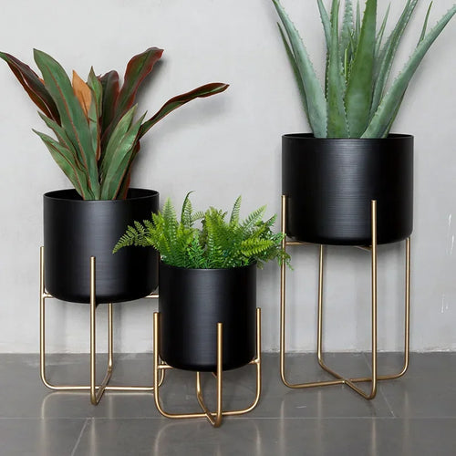 etagère à plantes dorée support à fleurs amovible et polyvalent - vue 3 sur 12