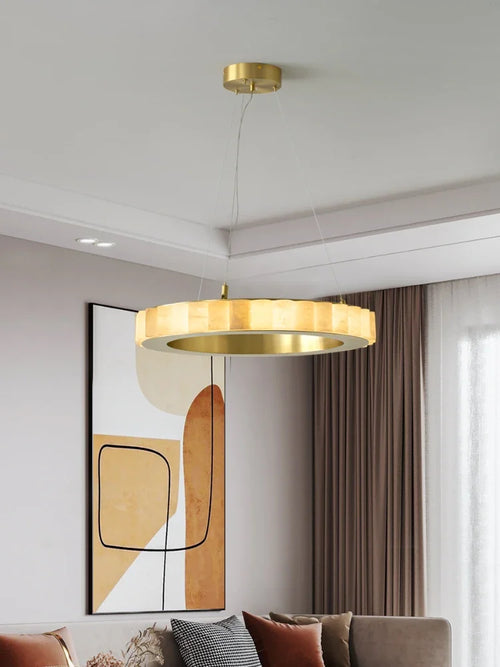 lustre moderne en duplex marbre naturel pour famille - vue 3 sur 8